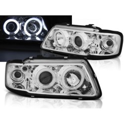 PHARES AVANT AUDI A3 8L 08.96-08.00 ANGEL EYES CCFL CHROME