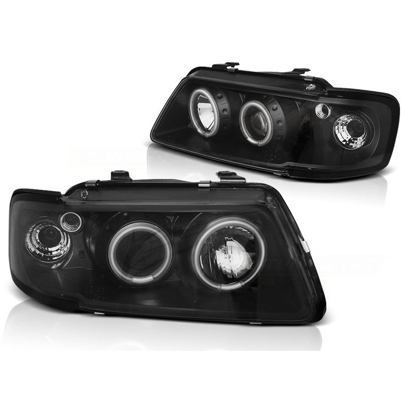 PHARES AVANT AUDI A3 8L 08.96-08.00 ANGEL EYES CCFL NOIR