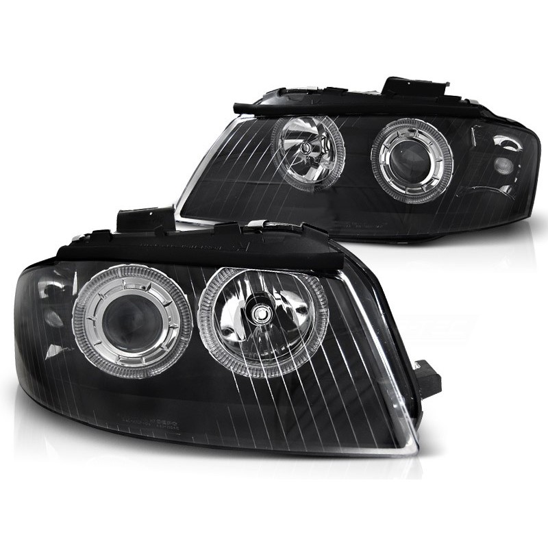 Phares avant Audi A3 8p 05.03-03.08 angel eyes noir