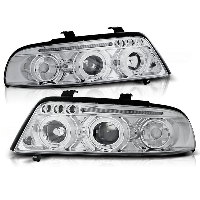 Phares avant Audi A4 01.99-09.00 angel eyes chrome