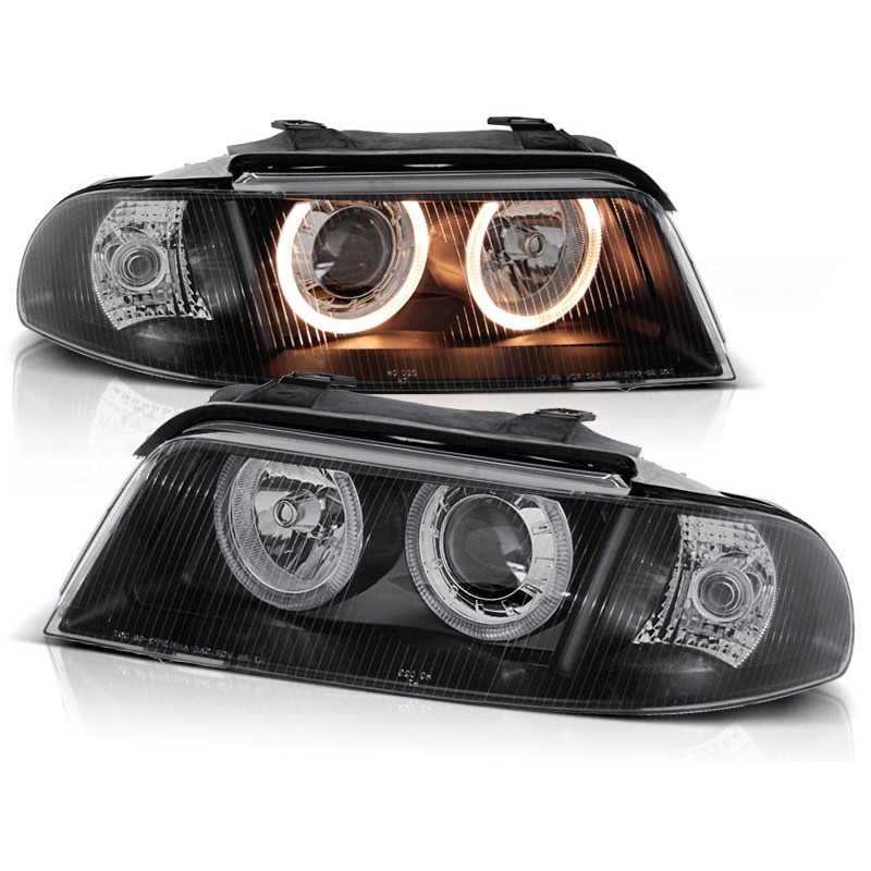 Phares avant Audi A4 01.99-09.00 angel eyes noir