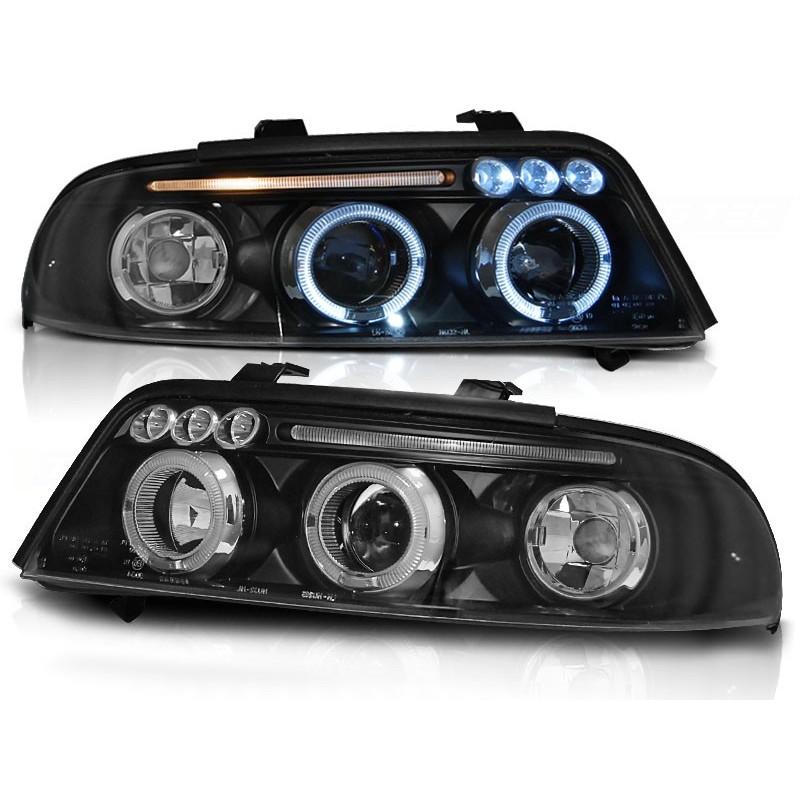 Phares avant Audi A4 01.99-09.00 angel eyes noir Phares avant Audi A4 01.99-09.00 angel eyes noir