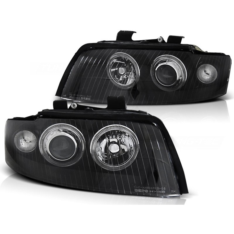 Phares avant Audi A4 10.00-10.04 angel eyes noir d1s