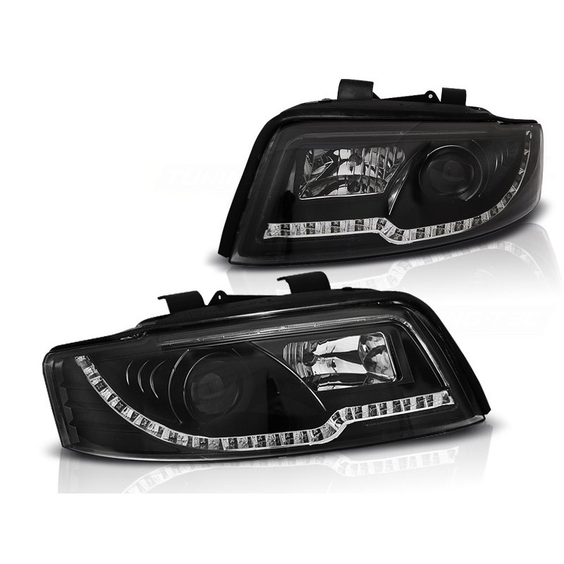 Phares avant Audi A4 10.00-10.04 led tube lights noir