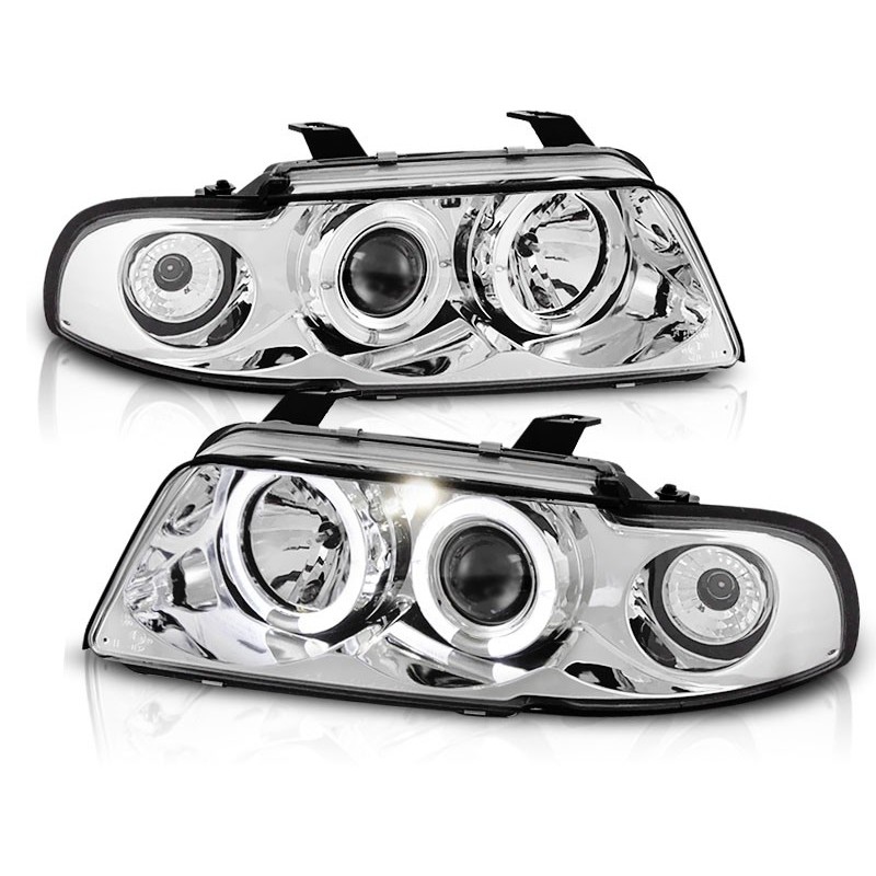 Phares avant Audi A4 11.94-12.98 angel eyes chrome