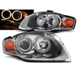 Phares avant Audi A4 b7 11.04-03.08 angel eyes chrome