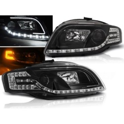 Phares avant Audi A4 b7 11.04-03.08 led tube lights noir