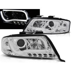 Phares avant Audi A6 05.97-05.01 led tube lights chrome