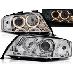 Phares avant Audi A6 05.97-09.99 angel eyes chrome