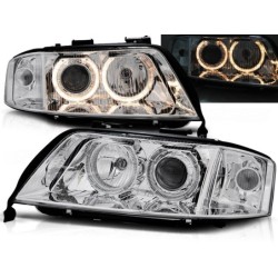 Phares avant Audi A6 10.99-06.01 angel eyes chrome