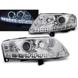 Phares avant Audi A6 c6 04.04-08 angel eyes led chrome