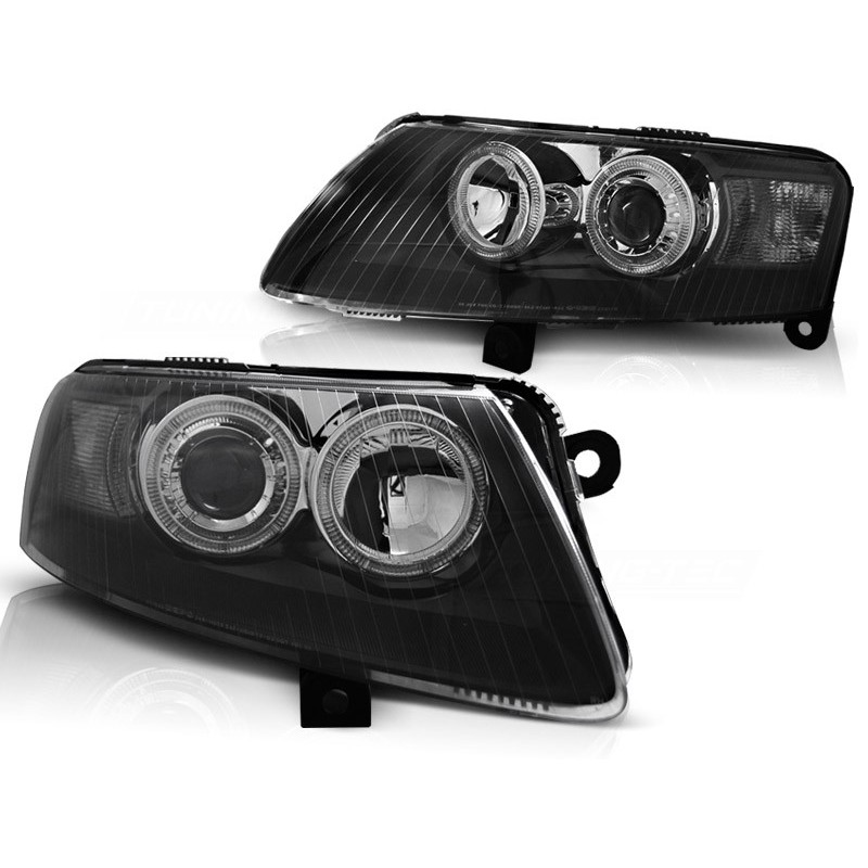 Phares avant Audi A6 c6 04.04-08 angel eyes noir