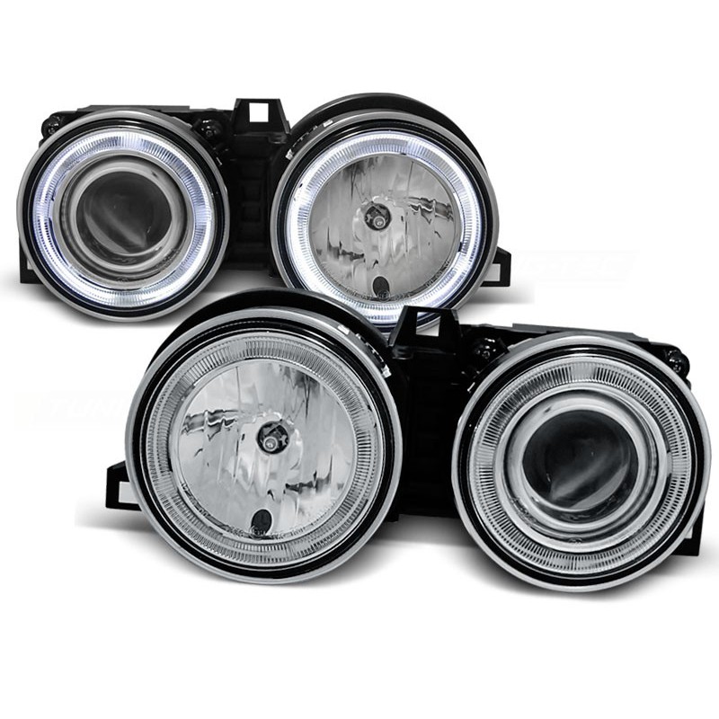 Phares avant BMW e30 11.82-06.94 angel eyes chrome