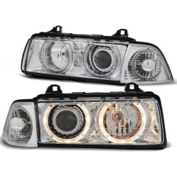 Phares avant BMW e36 12.90-08.99 angel eyes chrome