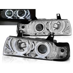 Phares avant BMW e36 12.90-08.99 s/c/t angel eyes chrome