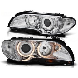 Phares avant BMW e46 04.03-06 coupe cabrio angel eyes chrome