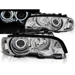 Phares avant BMW e46 04.99-03.03 coupe cabrio angel eyes chrome ccfl