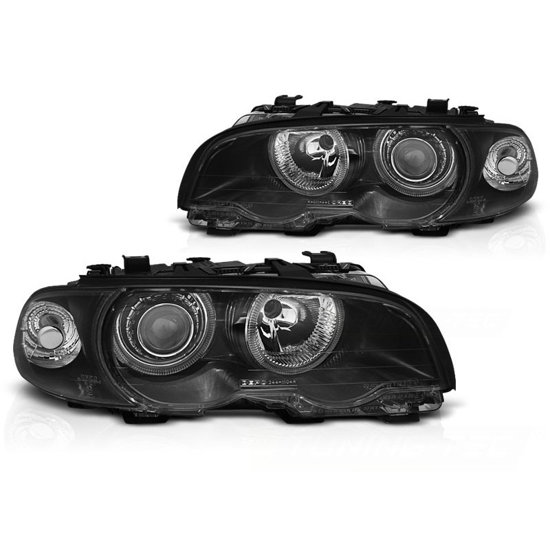 Phares avant BMW e46 04.99-08.01 coupe cabrio angel eyes noir