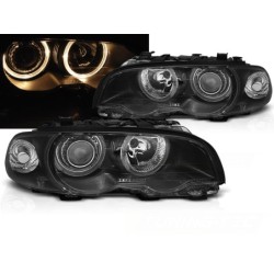 Phares avant BMW e46 04.99-08.01 coupe cabrio angel eyes noir