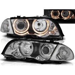 Phares avant BMW e46 05.98-08.01 angel eyes chrome