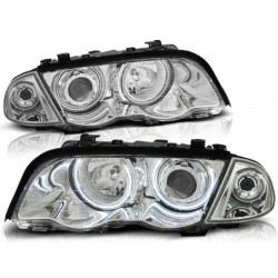 Phares avant BMW e46 05.98-08.01 angel eyes chrome