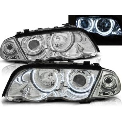 Phares avant BMW e46 05.98-08.01 angel eyes chrome