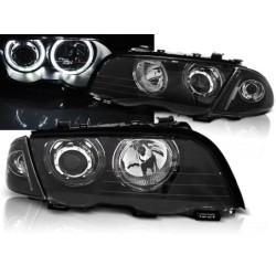 Phares avant BMW e46 05.98-08.01 angel eyes led noir