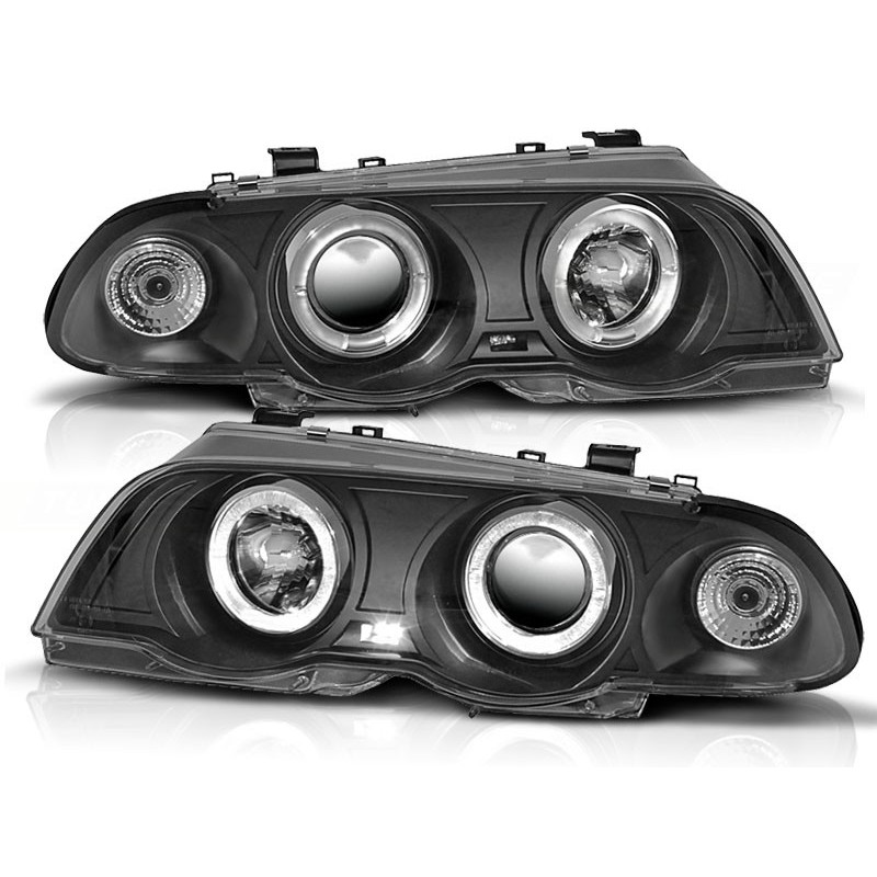 Phares avant BMW e46 05.98-08.01 angel eyes noir Prix Discount 