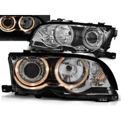 Phares avant BMW e46 09.01-03.03 coupe cabrio angel eyes chrome