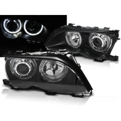 Phares avant BMW e46 09.01-03.05 angel eyes led noir