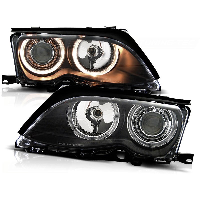 Phares avant BMW e46 09.01-03.05 angel eyes noir