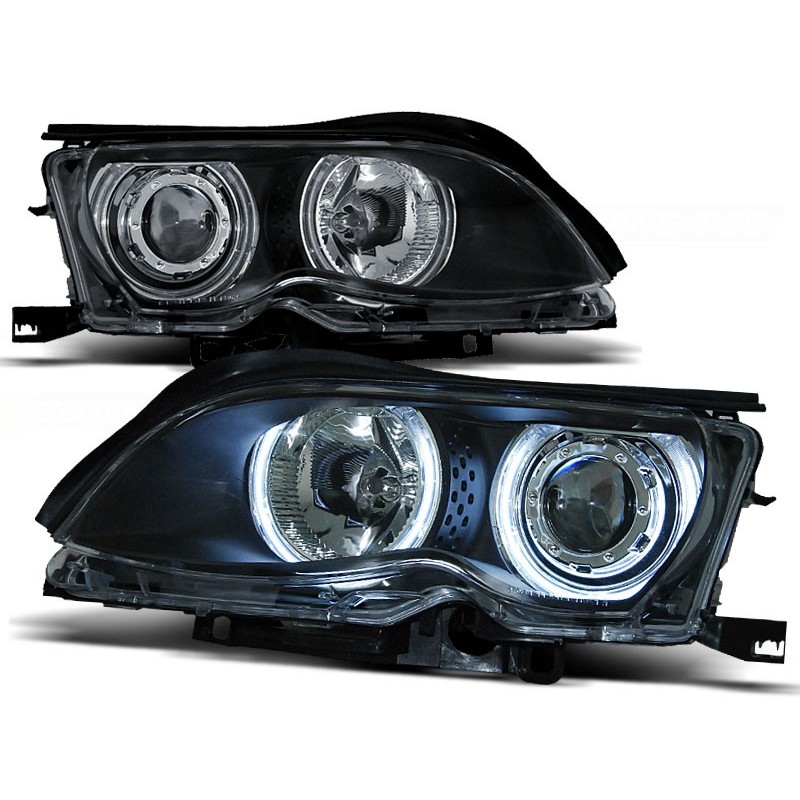 Phares avant BMW e46 09.01-03.05 angel eyes noir