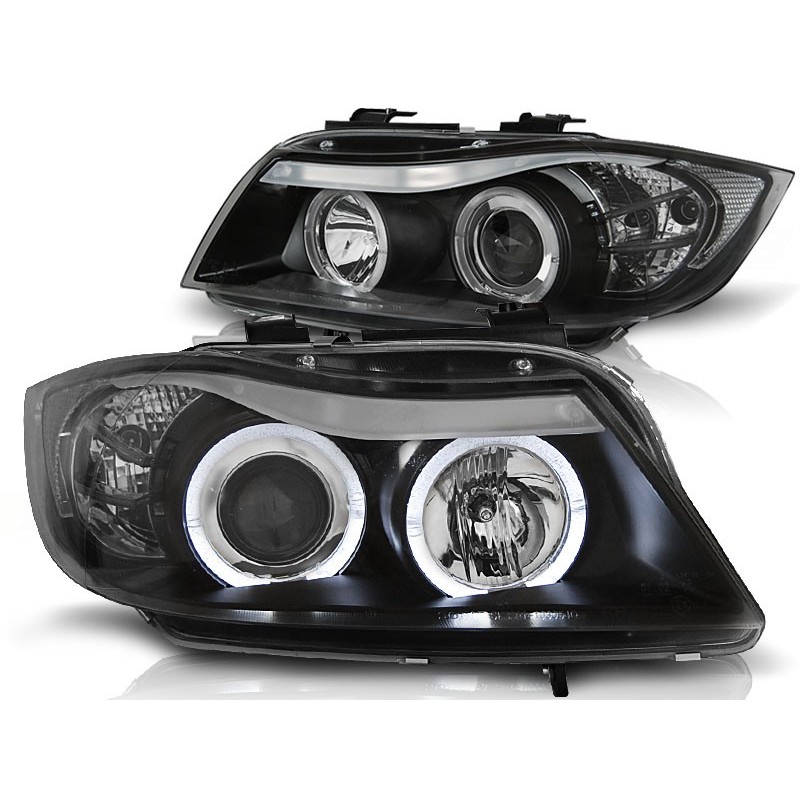 Phares avant BMW e90/e91 03.05-08.08 angel eyes noir Phares avant BMW e90/e91 03.05-08.08 angel eyes noir