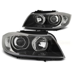 Phares avant BMW e90/e91 03.05-08.08 led angel eyes noir