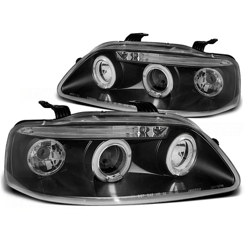 Phares avant Chevrolet aveo 03-06 angel eyes noir