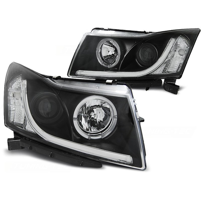 Phares avant Chevrolet cruze 09-12 tube light noir