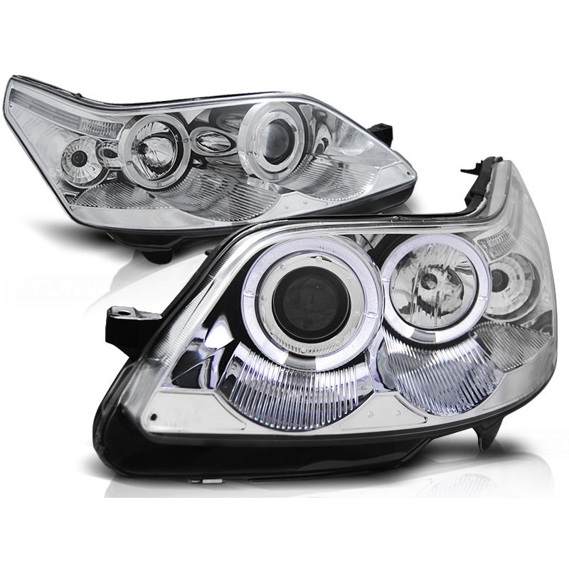 Phares avant Citroen c4 04-10 angel eyes chrome