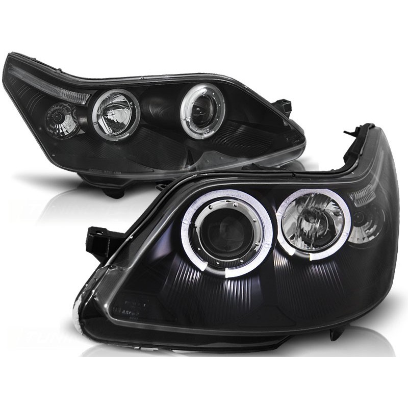 Phares avant Citroen c4 04-10 angel eyes noir Phares avant Citroen c4 04-10 angel eyes noir