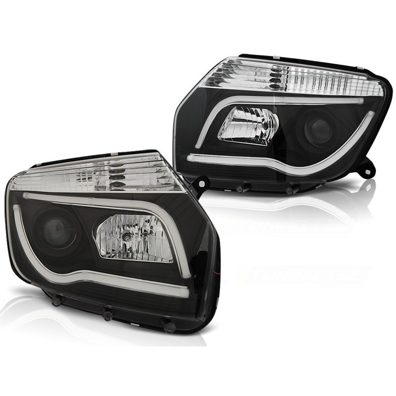 Phares avant dacia duster 04.10-14 noir tube light