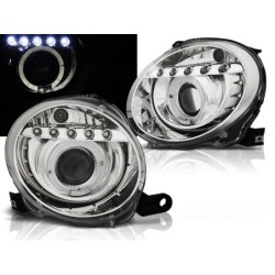 Phares avant Fiat 500 07- chrome led
