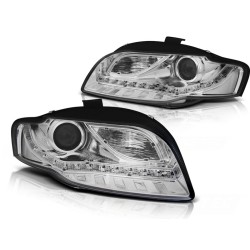 PHARES AVANT  AUDI A4 B7 11/2004 à 2003/08 DAYLIGHT LED IND  CHROME