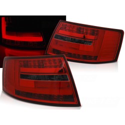 FEUX ARRIERES  AUDI A6 C6 BERLINE 04,2004 à 2008 ROUGE FUMÉE LED BAR 6 -PIN