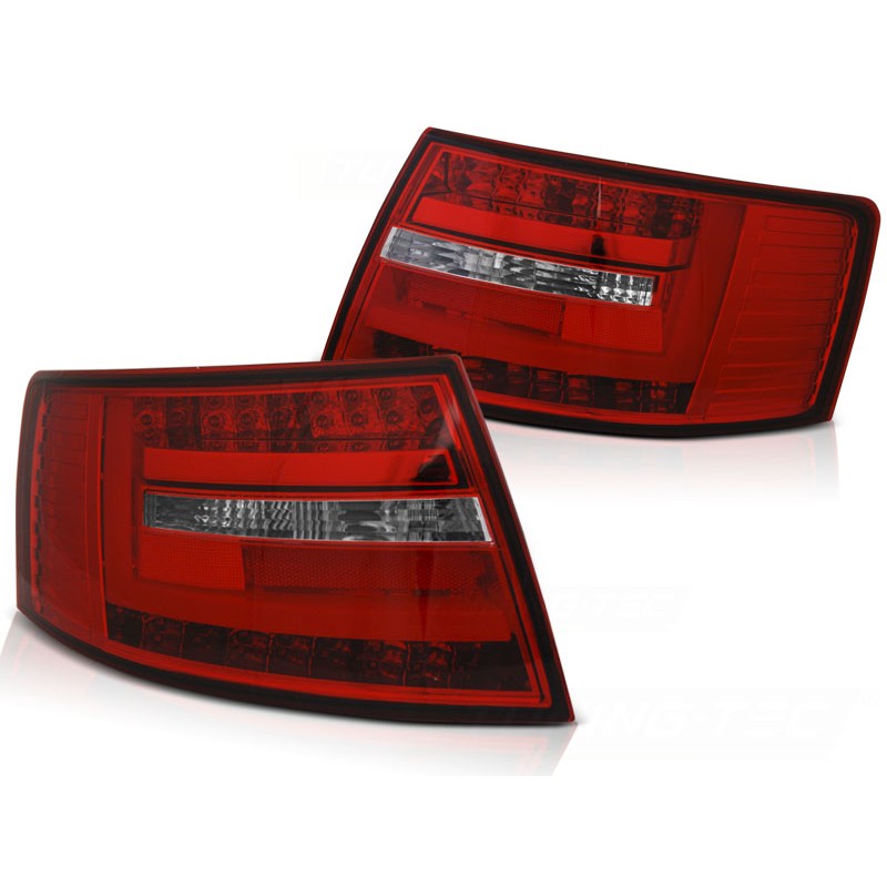 FEUX ARRIERES  AUDI A6 C6 BERLINE 04,2004 à 2008 ROUGE BLANC LED BAR 7 -PIN