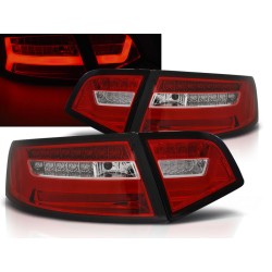FEUX ARRIERES  AUDI A6 2008 à 2011 BERLINE ROUGE BLANC LED BAR SEQ